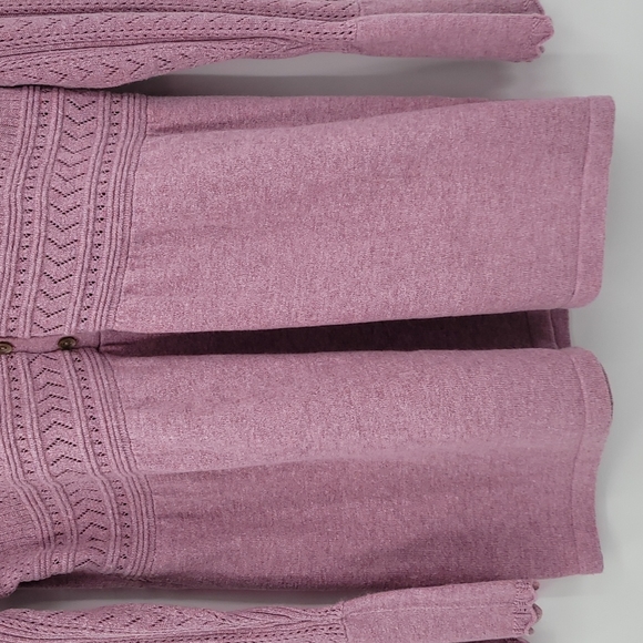 J Jill Cotton Angora Rabbit Blend Blouse Bell Scalloped Cuffs Scoop Neck Size MP - Picture 3 of 9